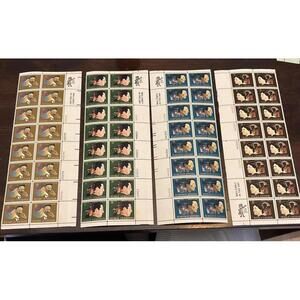 8¢ American Arts Series MNH Blocks – Tanner, Gershwin, Jeffers, Cather